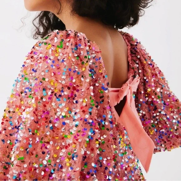 Lola + The Boys Sequin Strawberry Birthday Cake Pink Dress size 4 NWT - Picture 8 of 15